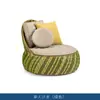 Juego de Sofá Silla de Mimbre para Balcón con Mesa de Café, Sofá de Mimbre para Patio, Juego de Muebles de Sofá para Exteriores de Villa de Alojamiento