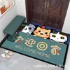 Tapete de entrada de porta de desenho animado feito de veludo de cristal, uso doméstico, resistente à sujeira, antiderrapante, absorvente de água, capacho para raspar lama, fornecimento direto do fabricante