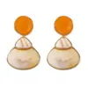 Para Transfronterizos Franceses Retro Elegantes Elegantes Aleación Resina Geométricos Pendientes de Botón Versátiles Diarios Pendientes de Mujer