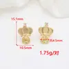 Aretes de Cobre Chapados en Oro con Engastes Vacíos Hechos a Mano, Mariposa, Corona, Flor, Colgante Cuadrado, Brocado de Canción, Base de Jade Imitación para Joyería DIY
