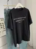 Camiseta Casual Suelta Estilo Americano con Estampado de Letras Cepillado de Manga Corta para Mujer, Primavera/Verano 2026 Cuello Redondo Versátil Estilo Perezoso Camiseta Básica