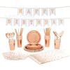 Ventas Calientes Transfronterizas Traje de Plato de Papel Desechable Bronceado Suministros para Fiesta Traje de Vajilla Desechable Venta Directa de Fábrica