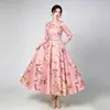 Vestido de Noche Transfronterizo Europeo y Americano con Estampado Floral y Dobladillo Amplio, Ropa de Alta Gama para Madres, Vestido para Banquetes de Boda, Adecuado para el Uso Diario y Fiestas