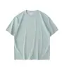 Camiseta de Manga Curta Gola Redonda Caída Pesada 240g Fio Duplo 26 Fios para Homens e Mulheres, Cor Sólida Oversized Manga Meia-Manga Camiseta Básica, Impressão Personalizável