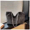 Bolsa de Mão Moda Estilo Coreano para o Trabalho Bolsa de Grande Capacidade Nova Bolsa Tote Jeans Feminina 2026 Bolsa de Ombro Único de Alta Qualidade