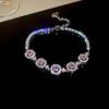 Pulsera Geométrica Redonda de Flor de Zirconia Transfronteriza Europea y Americana Estilo Retro de Moda Pulsera Joyería de Lujo Ligero Al por Mayor