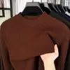 Suéter de Punto Grueso con Trenzas de Mezcla de Lana para Hombre Cuello Medio Alto Estilo Nuevo Otoño/Invierno 2026 Anti-Pilling Calentito Suéter de Punto para Hombre