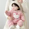 Macacão de Outono para Bebê Super Fofo Pato de Desenho Animado Macacão de Engatinhar Roupas de Manga Longa para Meninos e Meninas Body Confortável para Bebê