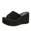 Sandalias de Cuña de Punta Abierta de Color Sólido de Talla Grande para Mujer Estilo Coreano Sandalias de Moda para Mujer