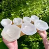 Enfeites de Cristal Natural Gesso Transparente Marroquino Enfeites de Tigela Redonda Pulseira de Selenita Desmagnetização e Purificação