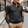Ropa para Hombre Primavera y Otoño Casual Clásico Cuello Alto Tela Jacquard Suéter Americano Top Estilo Americano