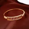 Pulsera Rectangular Hueca Chapada en Oro Real de 18 Quilates con Circonita para Mujer, Pulsera de Diseño de Lujo Ligero, Joyería de Mano con Sentido de Diseño de Nicho