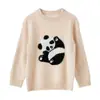 Suéter de Cachemira para Niños Otoño e Invierno Engrosado para Niños Medianos y Grandes Suéter de Punto de Cachemira Capa Base Suéter con Jacquard de Panda Venta al por Mayor