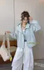 2812 Chaqueta con capucha holgada de moda casual estilo coreano para mujer, chaqueta top versátil con cremallera para primavera y otoño