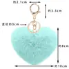 Colgante de Pompón con Forma de Corazón Transfronterizo al por Mayor, Decoración de Peluche para Coche, Llavero con Forma de Corazón para Parejas, Pompón del Día de San Valentín