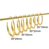 Pendientes Transfronterizos de Acero de Titanio Chapados en Oro de 18 Quilates para Mujer, Pendientes de Aro Lisos Geométricos, Pendientes de Alta Gama, Lujo Ligero, Sensación de Alta Gama, Verano