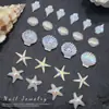Abalorios para Uñas con Forma de Estrella de Mar y Concha Aurora Serie Océano Concha Resina Accesorios para Uñas DIY Decoración de Uñas Portátil