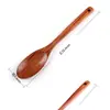 He Shi hogar especial cuchara de cocina de madera con mango largo cuchillo para mascar coreano para cocinar remover cuchara de madera tratamiento de imperfecciones