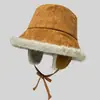 Chapéu de Pescador de Pelúcia com Proteção para Orelhas Outono e Inverno Camurça à Prova de Vento Quente Engrossado Chapéu de Bacia com Pelo à Prova de Frio Chapéu de Inverno para Exterior para Homens e Mulheres