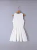 Comercio Exterior Europeo y Americano Transfronterizo 2026 Vestido Nuevo para Mujer Estilo Dulce Fruncido a la Cintura Escote en V Encaje Hueco Sexy Puro Deseo
