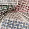 Tamanho Pequeno, Sem Bandeja Base, Decorações para Unhas com Strass de Cristal, Super Brilhantes, Transparente Gelo, Formato de Ovo de Pombo, Ângulo Reto, Quadrado Gordo, Acessórios de Bola de Diamante Acabados