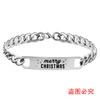Pulseira de Moda Transfronteiriça Europeia e Americana Personalidade Criativa MerryChristmas Presente de Natal Pulseira de Aço Inoxidável