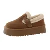 Botas de nieve anticolor para mujer, estilo slip-on, para comercio exterior transfronterizo, invierno, suela gruesa, moda, versátiles, forro de felpa, cálidas, zapatos de algodón tipo Birkenstock