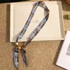 Accesorio Versátil~ Patrón Floral Único Bufanda de Seda Versátil con Cuentas Accesorio para el Cuello, Nuevo Estilo de Verano, Patrón Paisley Retro de Nicho Versátil