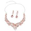 Collar y pendientes de novia con circonitas, joyería nupcial, traje de noche, accesorios para banquete de boda