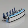 Escritorio de sala de monitoreo de centro de comando de consola fijo, personalizado, de tres paneles, escritorio de operación de sala de exposiciones, escritorio de programación de trabajo, pintura horneada, curvo