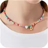 Collar de 26 Letras Estilo Transfronterizo, Hermoso Gargantilla de Cuentas de Colores, Joyería de Collar Moderna y Única Regalo para Mujeres
