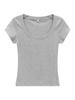 Nueva Camiseta de Manga Corta con Cuello en U para Mujer Verano 2026, Sencilla y Versátil, Ceñida a la Cintura, Adelgazante, Top de Color Sólido de Alta Gama para Mujer