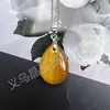 Colgante de Gota de Agua Plana de Cristal Natural Ágata Jade Ventas Calientes Transfronterizas Joyería DIY Exportación Venta al por Mayor Collar Venta al por Mayor