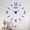 Reloj de pared tridimensional 3D con luz y esfera de lujo, creativo, para sala de estar, dormitorio, pegatinas de pared decorativas, reloj con espejo, reloj de moda simple