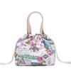 Bolsa de Lona com Cordão Estilo Japonês para Mulher Bolsa de Mão Pequena Casual Porta-Moedas Bolsa de Mão Bolsa para Lancheira Tecido Estampado Versátil Bolsa Pequena