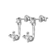Pendientes de Cruz de Plata de Celebridad de Internet de Moda para Perforaciones, Diseño de Nicho con un Toque de Alta Gama, Pendientes con Forma de Estrella
