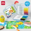 Caja Deli Hm122Pp Varilla Redonda Marcador Acrílico Fácil de Lavar Pincel para Estudiante Bolígrafo de Arte Lavable para Colorear