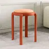 Banqueta de plástico estofada estilo meados do século para uso doméstico, novo modelo 2026, empilhável, espessa, adequada para mesas de jantar, alta e redonda, para convidados e como banqueta extra