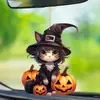 Decoración Colgante para Espejo Retrovisor de Coche de Bruja Calabaza de Venta Caliente Transfronteriza Colgante Decorativo para Escena de Fiesta de Halloween