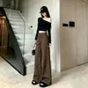 Calça larga retrô transfronteiriça para mulheres, novo estilo outono 2026, cintura alta versátil, modelagem solta, modeladora, moderna, casual, calça comprida