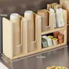 Caja de almacenamiento para vasos desechables, estante de vasos para aparador de escritorio, portavasos para bar de agua y té de leche, soporte multifuncional para vasos de papel