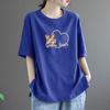 Camiseta informal de cuello redondo y manga corta para mujer, nueva camiseta de verano, camiseta antiedad para madres jóvenes, estilo occidental, holgada.