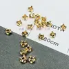 Acessórios espaçadores de anel de liga flor triângulo ágata cristal pulseira de cordão joias DIY padrão de neve tampa almofada
