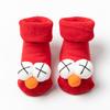 Calcetines de Otoño e Invierno para Bebé, Calcetines Antideslizantes para Recién Nacidos con Puntos, Calcetines Rojos de Piso para Bebé de un Mes, Engrosados y Cálidos