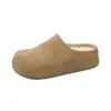Altura Interna de 4cm Solado Grosso Sapatos Birkenstock Femininos Forro de Veludo Roupas de Exterior Novo Estilo Outono/Inverno 2026 Mules Fechadas Estilo Retro Floresta