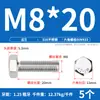 Tornillos Externos Hexagonales de Acero Inoxidable 316L, Tornillos de Cabeza Hexagonal Completamente Roscados M4M5M6M8M10M12M14