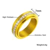 Moda Cruzada Europeia e Americana Anel de Aço Titânio Anel Rotativo Amor Anel de Transferência de Diamante Anel de Zircônia de Aço Inoxidável