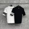 TEMPO RESPIRAR senhoras tb manga curta verão peito filhote bordado vermelho branco azul peito polo gola cardigan