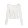 Ropa de Mujer Transfronteriza al por Mayor Camiseta de Manga Larga para Mujer Otoño 2025 Nuevo Estilo Caliente Aspecto Adelgazante Camiseta Superior para Capas
