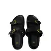 Para Zapatos de Mujer Españoles de Alta Calidad Punta Abierta Hebilla Playa Casual Sandalias Planas Sandalias de Tira Única con Suela Gruesa